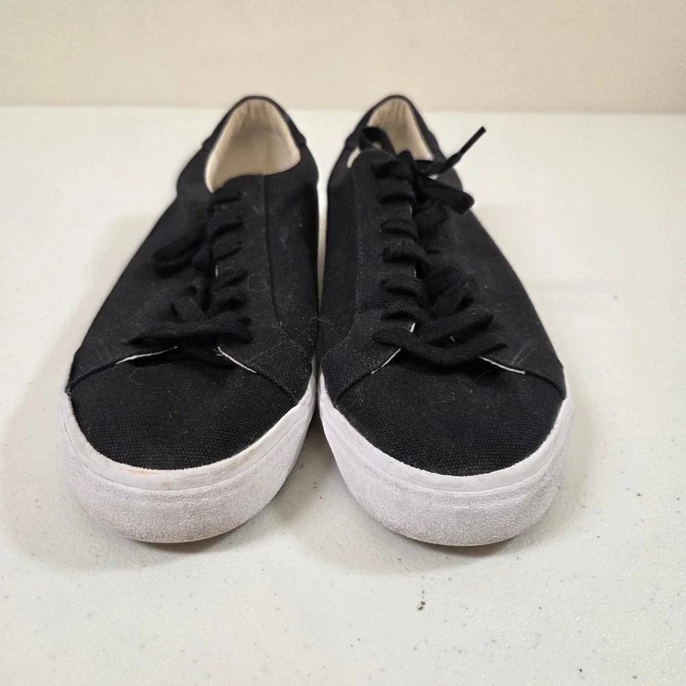 Madewell Sidewalk Low Top Canvas Sneakers Black‎ Mens 9 Womens 10.5 MWL Flat
